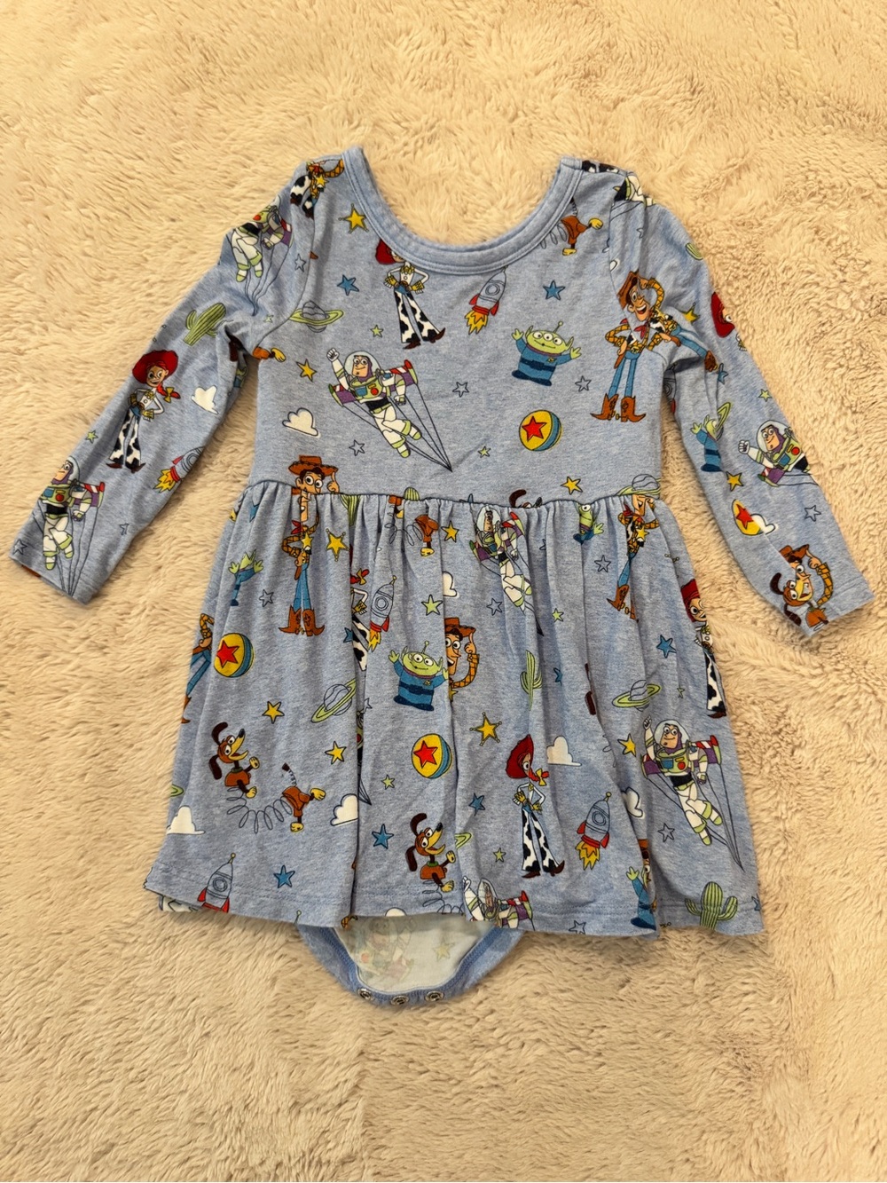 Little Sleepies Toy Story Bodysuit Twirl Dress Size 6-12 Months